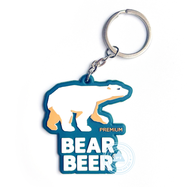 Móc khoá cao su - Bear Beer